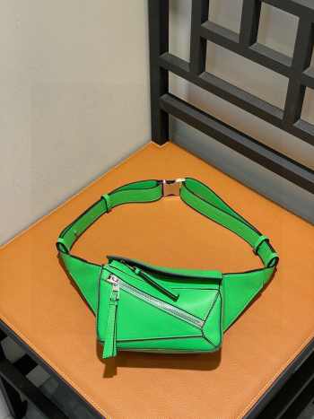 Loewe Mini Puzzle Bumbag In Green 12x18x8cm