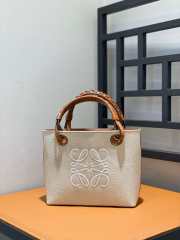 Loewe Mini Anagram Tote Bag In Beige 22x19x9cm - 6