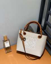 Loewe Mini Anagram Tote Bag In Beige 22x19x9cm - 2