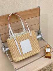 Loewe Shigra Basket In Beige 26x22x10cm - 1