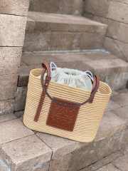 Loewe Shigra Basket In Brown 26x22x10cm - 3