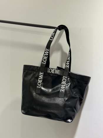 Loewe fold shopper in black 50x20x31cm