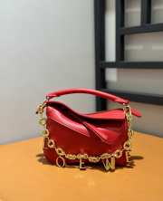 Loewe Mini Puzzle Shoulder Bag In Red 18x8x12cm - 2