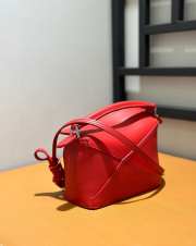 Loewe Mini Puzzle Shoulder Bag In Red 18x8x12cm - 4