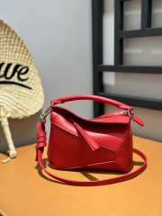 Loewe Mini Puzzle Shoulder Bag In Red 18x8x12cm - 3