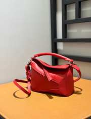 Loewe Mini Puzzle Shoulder Bag In Red 18x8x12cm - 5