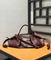 Loewe medium paseo bag in shiny nappa calf skin dark brown - 5