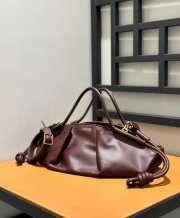 Loewe medium paseo bag in shiny nappa calf skin dark brown - 3