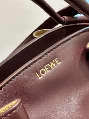 Loewe medium paseo bag in shiny nappa calf skin dark brown - 2