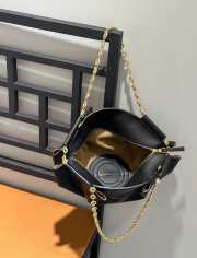 Loewe medium paseo bag in shiny nappa calf in black with gold strap - 4