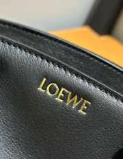 Loewe medium paseo bag in shiny nappa calf in black with gold strap - 2