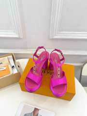 Louis Vuitton high-heeled sandals in pink 11cm - 3