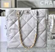 Chanel Shopping Bag 19 In White 30x37x10cm - 5