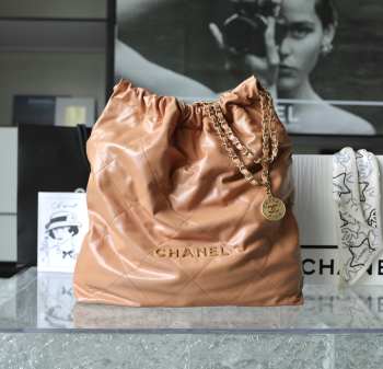 Chanel 22 Tote Bag In Orange 48x45x10cm