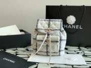 Chanel 22K Duma Tweed & Gold-Tone Metal Backpack In White - 1