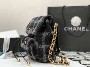 Chanel 22K Duma Tweed & Gold-Tone Metal Backpack Black - 2