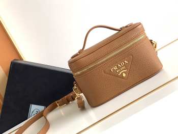 Prada leather mini bag caramel 18x11.5x7.5cm