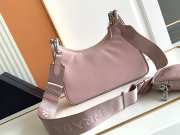 Prada nylon hobo with silver buckle in pink 22x12x6cm - 4