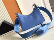 Prada nylon hobo with silver buckle in blue 22x12x6cm - 4