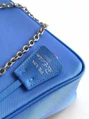 Prada nylon hobo with silver buckle in blue 22x12x6cm - 5