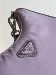 Prada nylon hobo with silver buckle in purple 22x12x6cm - 5