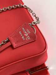 Prada nylon hobo with silver buckle in red 22x12x6cm - 5