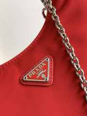 Prada nylon hobo with silver buckle in red 22x12x6cm - 6