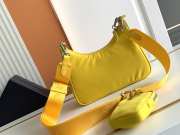 Prada nylon hobo with silver buckle in yellow 22x12x6cm - 5