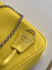 Prada nylon hobo with silver buckle in yellow 22x12x6cm - 4