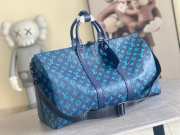 LV Keepall Bandoulière Monogram Shadow In Blue 50x29x23cm  - 1