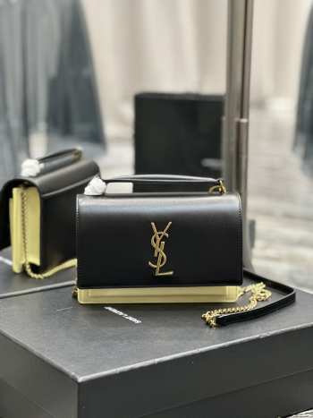 YSL sunset woc in black & yellow 19x14x5.5cm