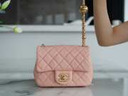 Chanel mini flap bag with gold hardware in orange pastel 13x18x7cm - 1