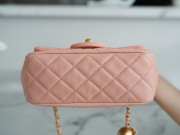 Chanel mini flap bag with gold hardware in orange pastel 13x18x7cm - 3