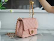 Chanel mini flap bag with gold hardware in orange pastel 13x18x7cm - 2