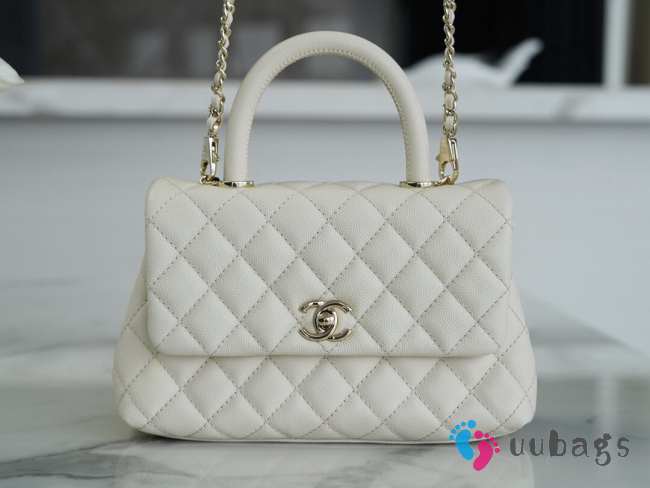 Chanel 23P Coco Handle In White 14x24x10cm - 1