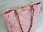 Chanel Shopping Bag 19 With Gold Buckle In Pink 30x37x10cm - 5