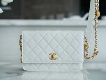 Chanel Woc 22A With gold Hardware In White 19x3x12cm