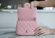 Chanel mini flap bag with gold hardware in pink pastel 13x18x7cm - 6