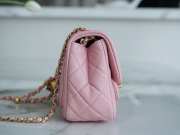 Chanel mini flap bag with gold hardware in pink pastel 13x18x7cm - 3