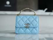 Chanel 22s Small Top Handle With Silver Buckle In Blue 9.5×13×6cm - 1