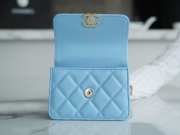 Chanel 22s Small Top Handle With Silver Buckle In Blue 9.5×13×6cm - 3