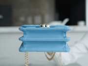 Chanel 22s Small Top Handle With Silver Buckle In Blue 9.5×13×6cm - 4