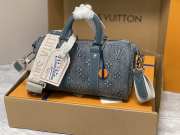 Louis Vuitton Keepal Bandouliere 25 Handbag Denim Canvas - 1