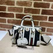 Exquisite Gucci black & white mini top handle bag 22x15x11cm - 1