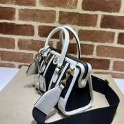 Exquisite Gucci black & white mini top handle bag 22x15x11cm - 5