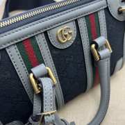 Exquisite Gucci black & blue mini top handle bag 22x15x11cm - 3