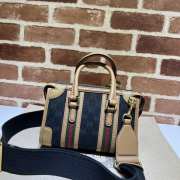 Exquisite Gucci brown & blue top handle bag 27x18x14cm - 3