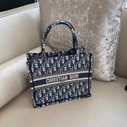 Dior Book Tote Oblique Embroidery Bag In Blue 26.5cm - 1