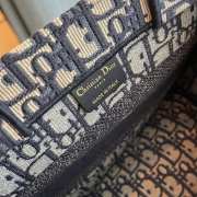 Dior Book Tote Oblique Embroidery Bag In Blue 26.5cm - 3