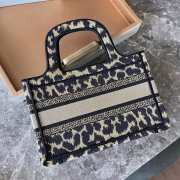 Dior Mini Book Tote Leopard Pattern Embroided Bag 22.5cm - 5